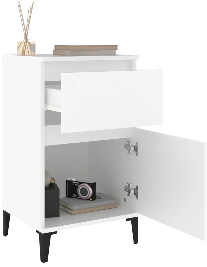 Mesas de cabeceira 2 pcs 40x35x70 cm branco