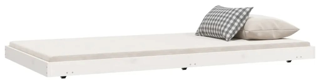 Estrutura de cama sem colchão 80x200 cm pinho maciço branco