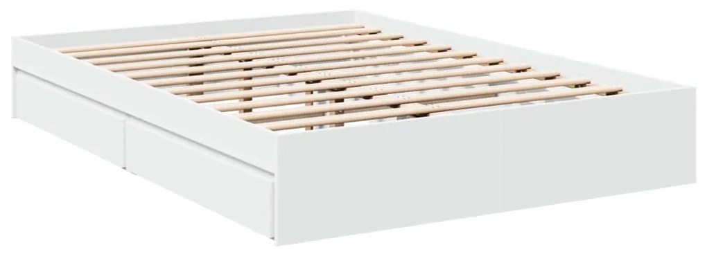 Estrutura de cama c/ gavetas 140x200cm derivados madeira branco