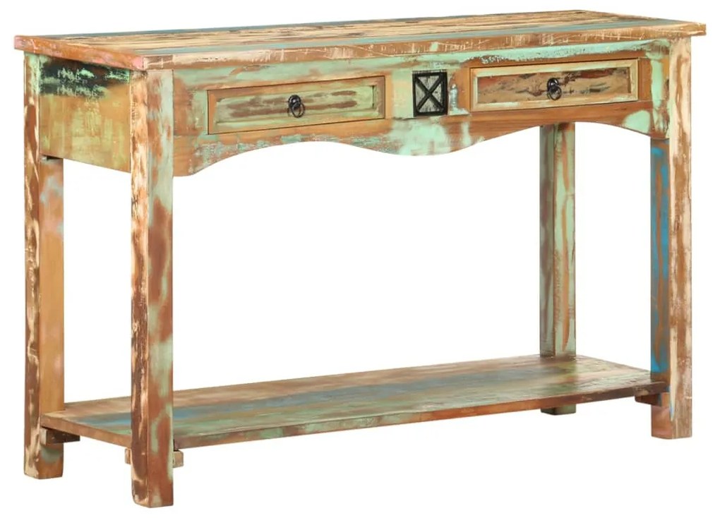 Mesa consola 120x40x75 cm madeira recuperada maciça