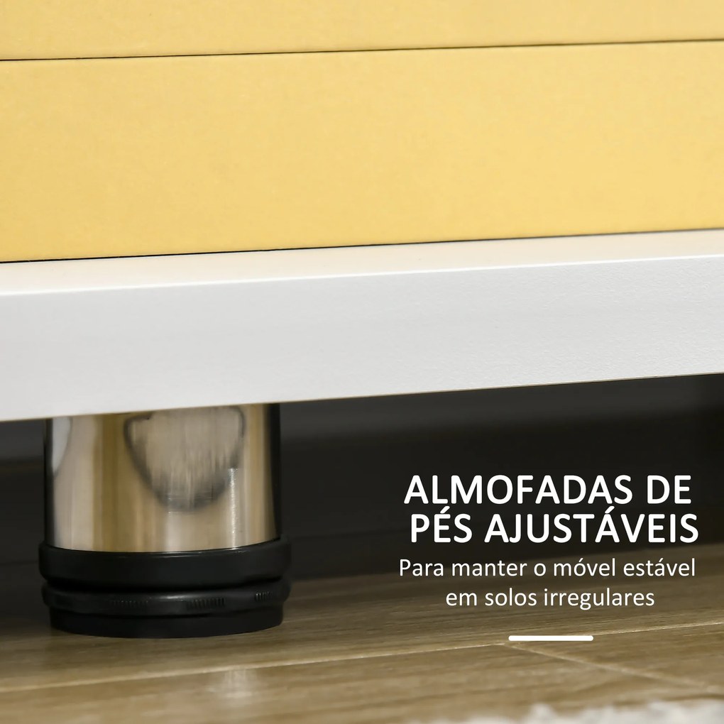 HOMCOM Móvel de TV para Televisores de até 45” Móvel de TV Moderno com 3 Prateleiras e 1 Gaveta para Dormitório Carga Máxima 60kg 135x35x41,7cm Branco