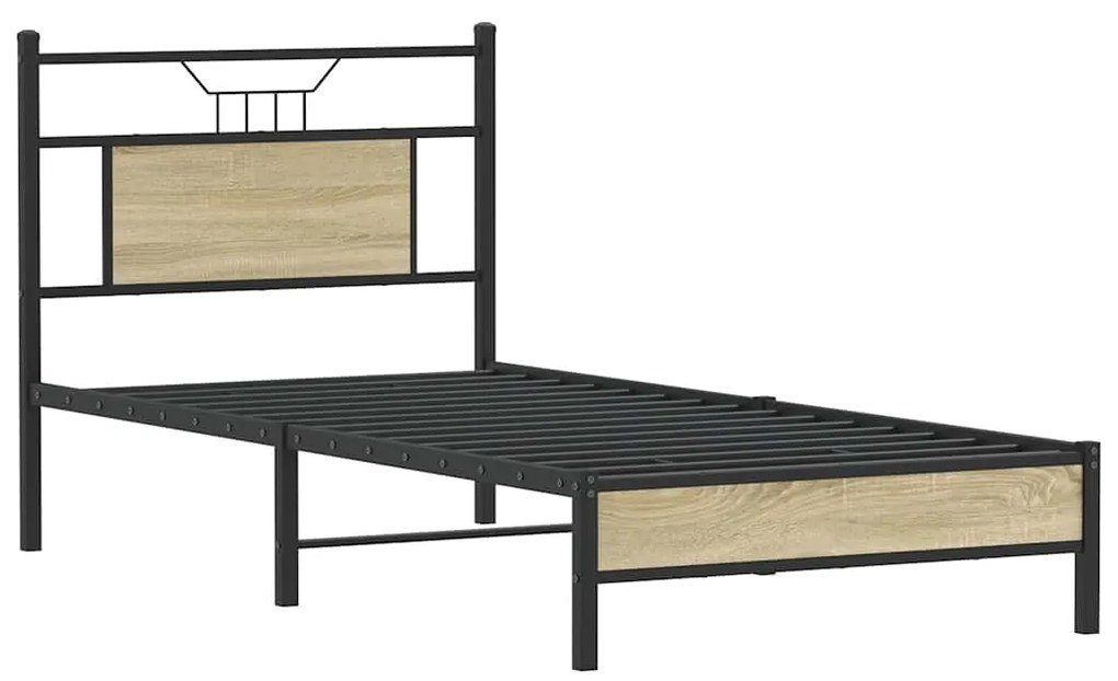 Estrutura cama s/ colchão derivados de madeira carvalho sonoma