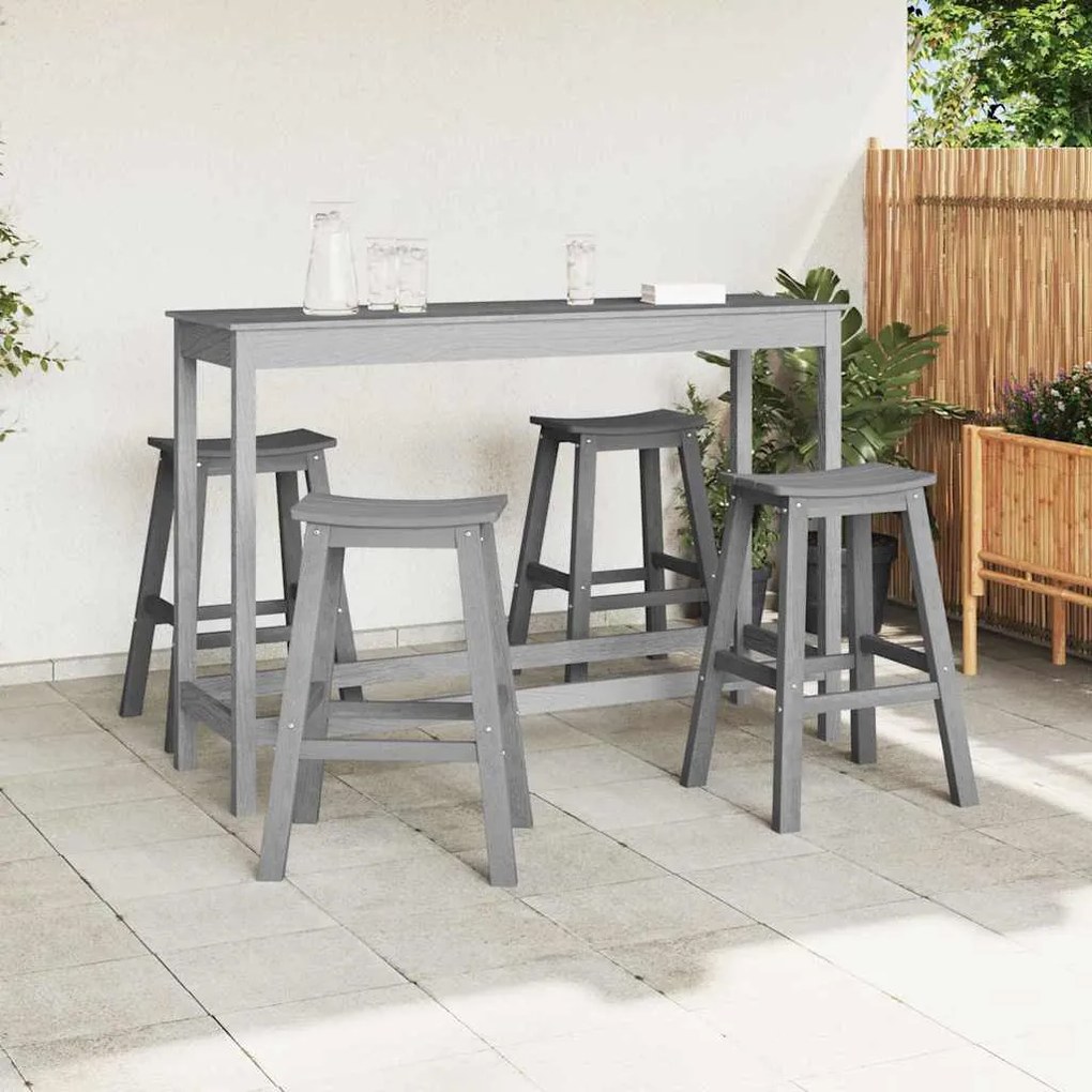 Cadeiras de Bar vidaXL 6 pcs Cinza Claro HDPE