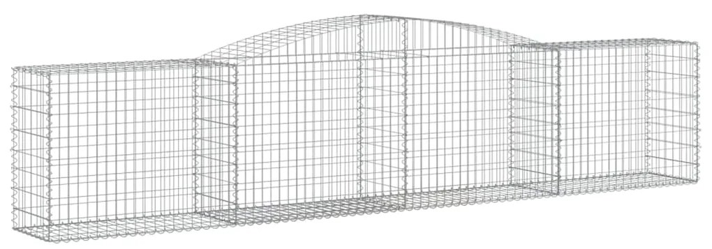 Cestos gabião arqueados 4 pcs 400x50x80/100cm ferro galvanizado