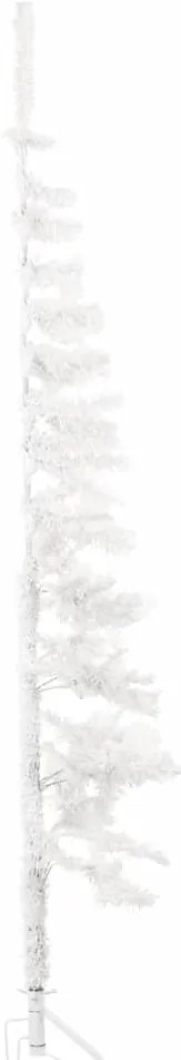 Meia árvore de Natal fina com suporte 180 cm branco