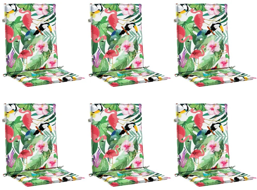 Almofadões para cadeira de encosto baixo 6 pcs tecido multicor