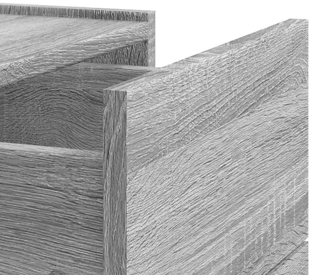 Mesa de cabeceira de parede 45x30x35 cm cinzento sonoma