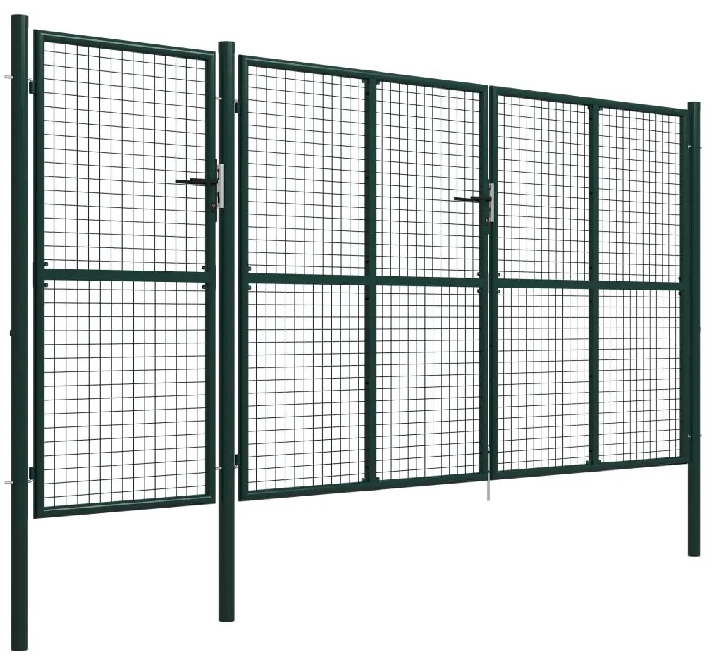 Portão de jardim 400x150 cm aço verde