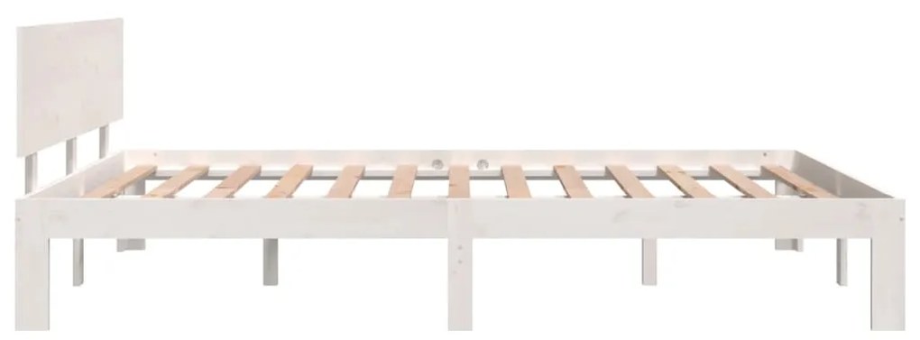 Estrutura de cama 140x200 cm pinho maciço branco