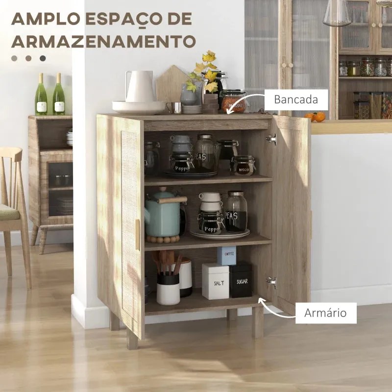 Aparador Dorte de 2 Portas de 73 cm em Vime - Design Natura