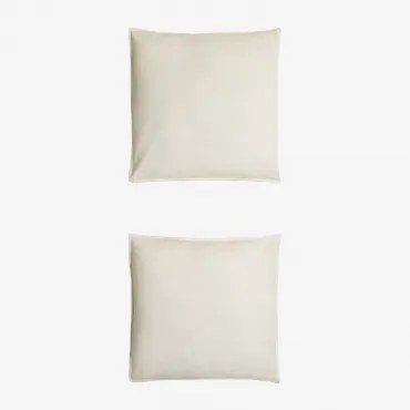 Conjunto De 2 Fronhas De Linho 160g/m² Sorana Branco & 60 X 60 Cm - Sklum
