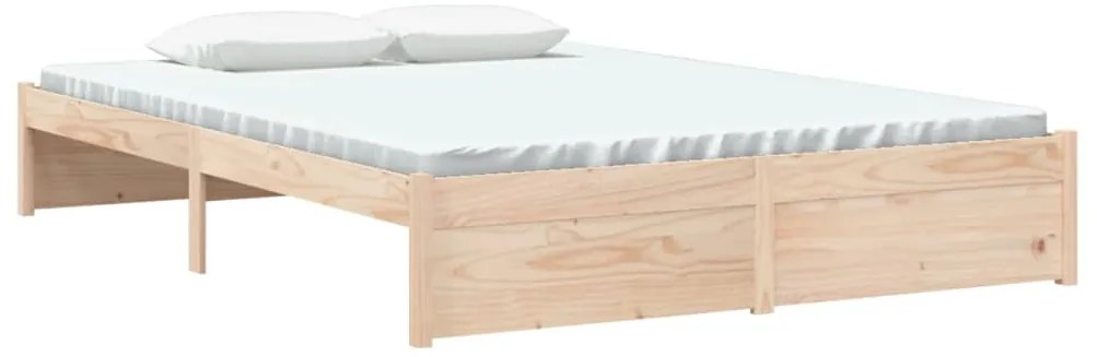 Estrutura de cama sem colchão 140x200 cm madeira maciça