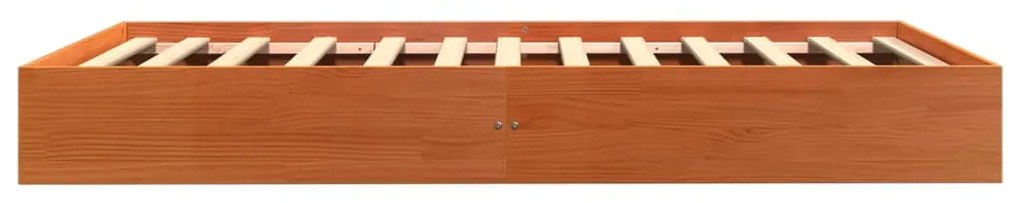 Cama sem colchão 75x190 cm madeira de pinho maciça castanho-mel