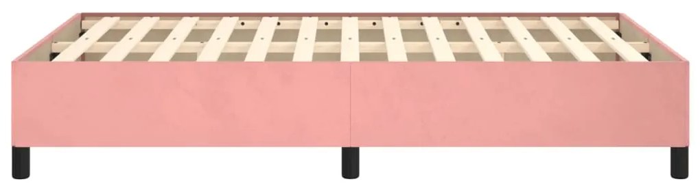 Estrutura de cama com colchão 120x190 cm veludo rosa