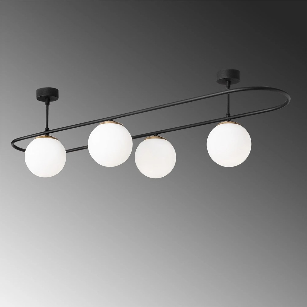 Candeeiro de Teto Abakus – Preto e Branco – 124 x 40 cm