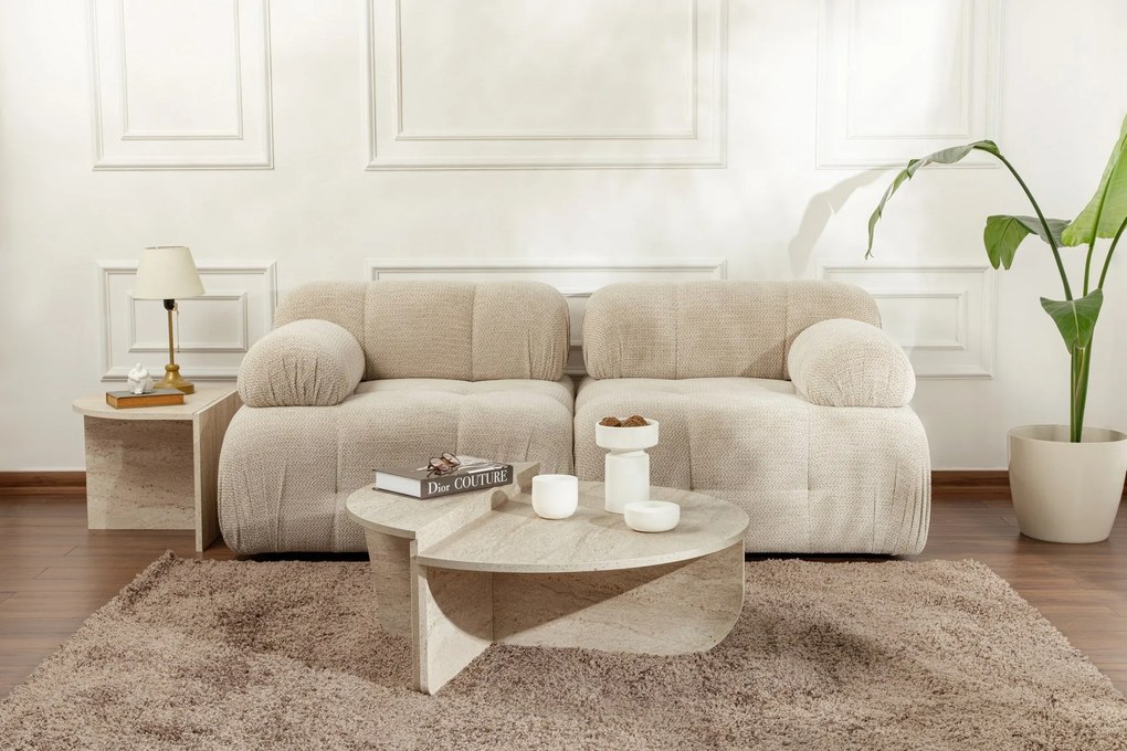 Mesa de Centro Orion – Travertino – 90x30x60 cm / 85x35x30 cm