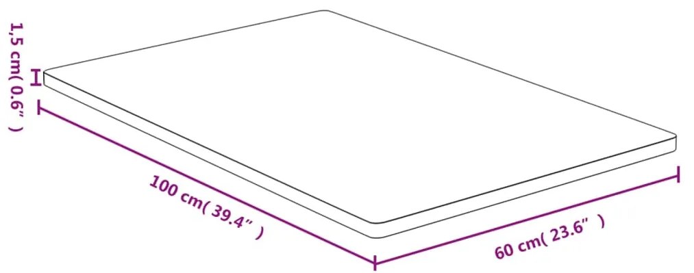 Tampo de mesa 60x100x1,5 cm bambu