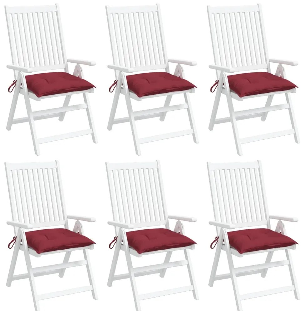 Almofadões de cadeira 6 pcs tecido oxford vermelho tinto