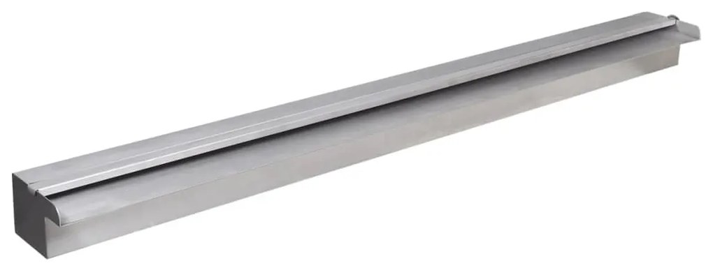 Fonte para piscina retangular com LEDs 90 cm aço inoxidável