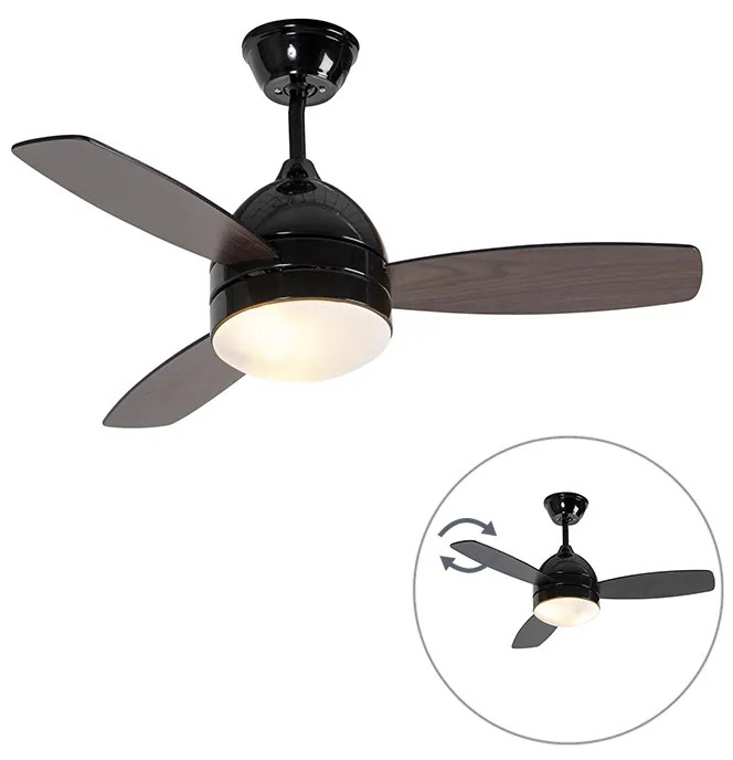Ventilador de teto preto com controle remoto - Rotar Moderno