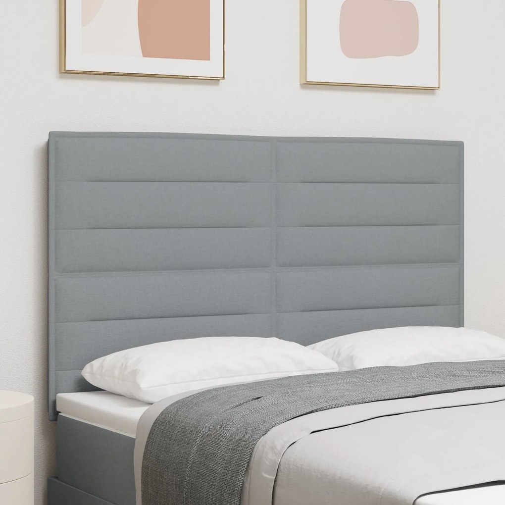 Cabeceira Design Linhas Cinza Claro 140 cm Tecido