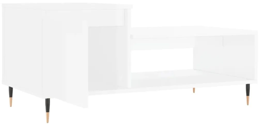 Mesa de centro 100x50x45 cm derivados madeira branco brilhante