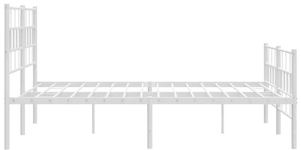 Estrutura de cama com cabeceira e pés 150x200 cm metal branco