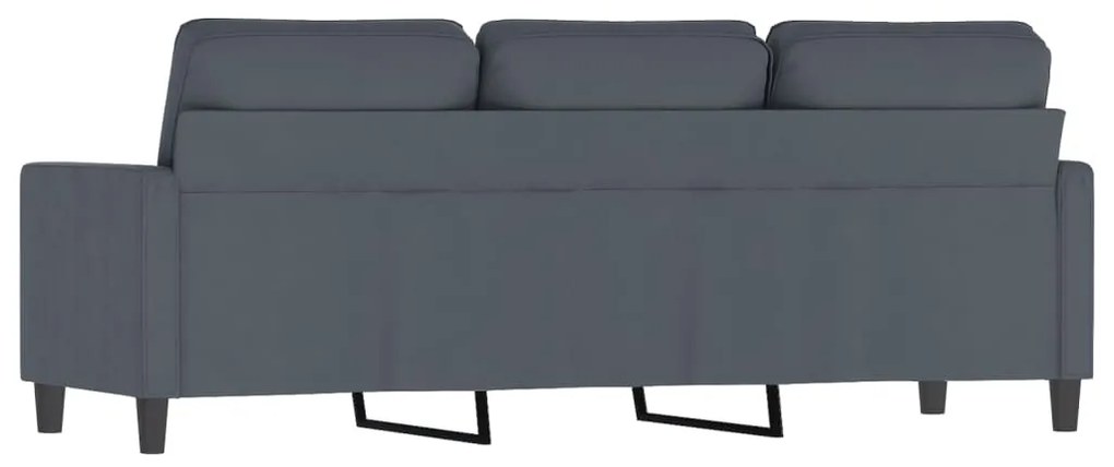 Sofá de 3 lugares 180 cm veludo cinza-escuro