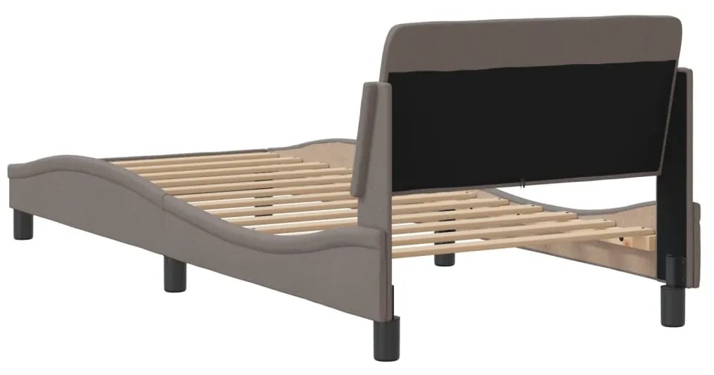 Estrutura de cama c/ cabeceira sem colchão tecido 90x200 cm