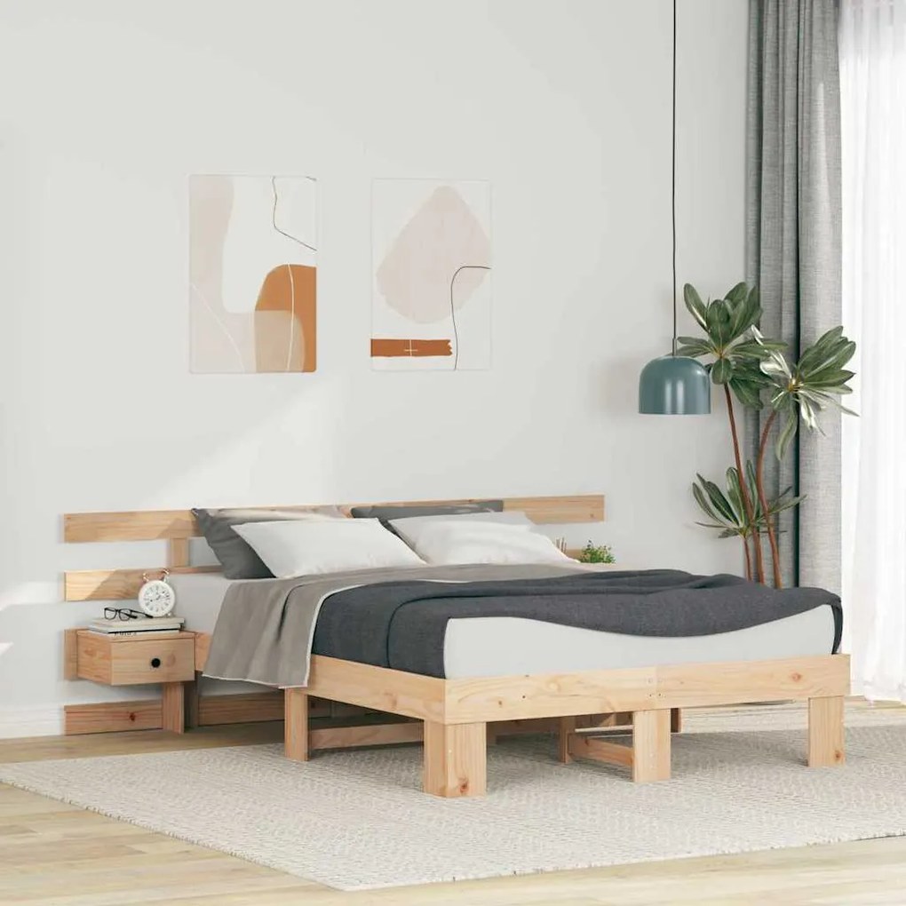 vidaXL Estrutura da Cama com gaveta Castanho 120 x 200 cm