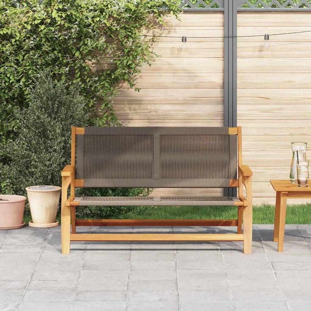 Banco de Jardim Cinza 76x122x73 cm Madeira Sólida de Acácia