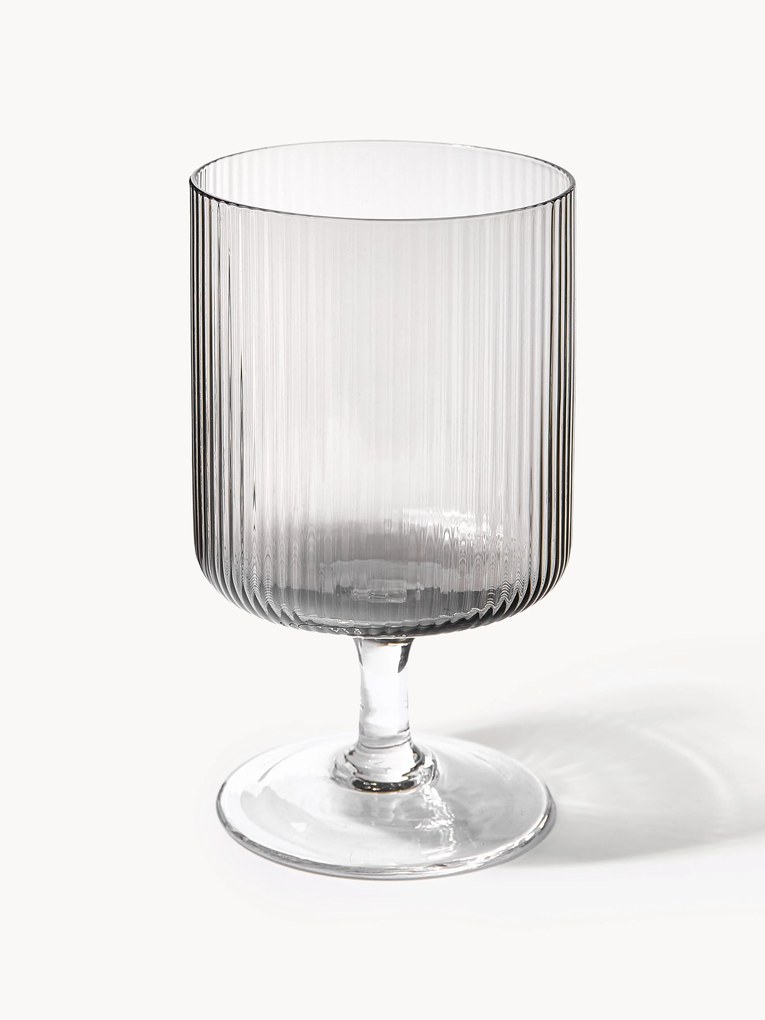 Copos de vinho artesanais com relevo canelado Ripple, conjunto de 2