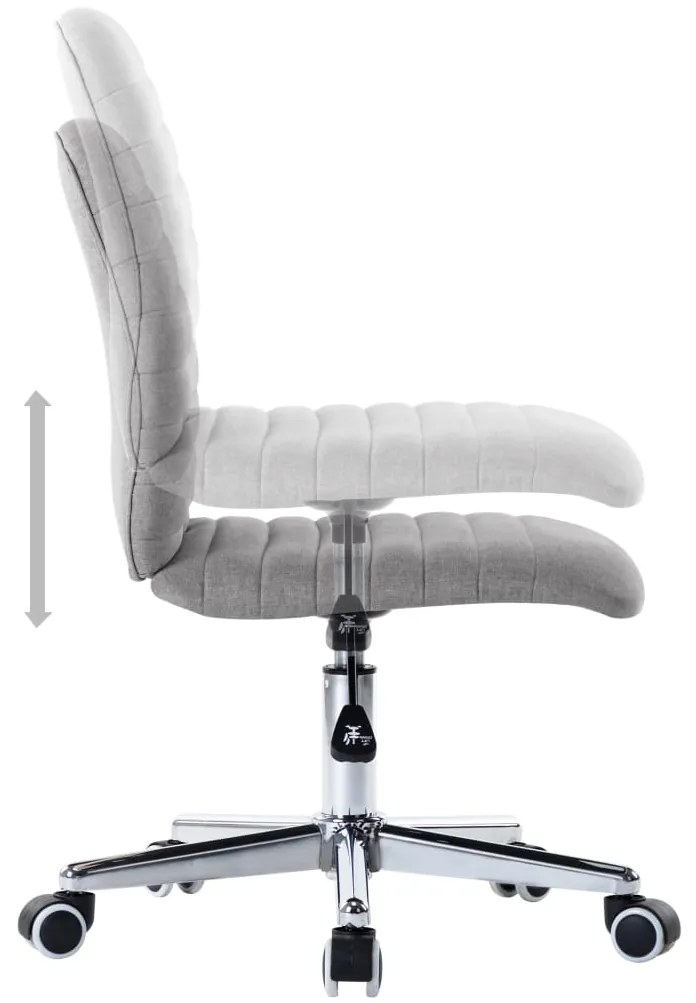 Cadeiras de jantar 2 pcs tecido cinzento-claro