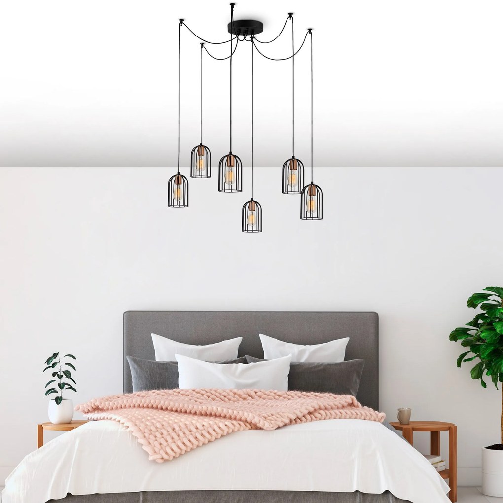 Candeeiro Chandelier Pamukkale – Preto e Bronze – 134 x 111 cm