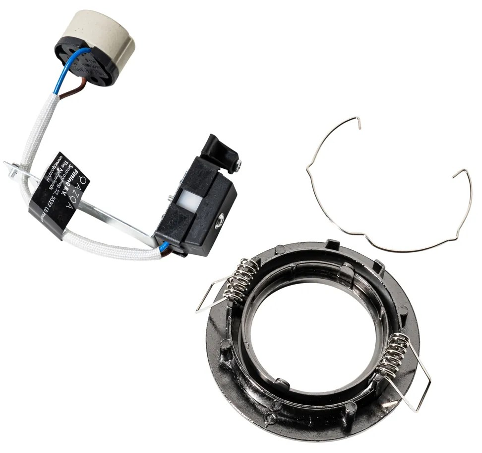 Conjunto de 6 Focos Embutidos Modernos Gunmetal GU10 Redondos de 50mm Inclináveis - Edu