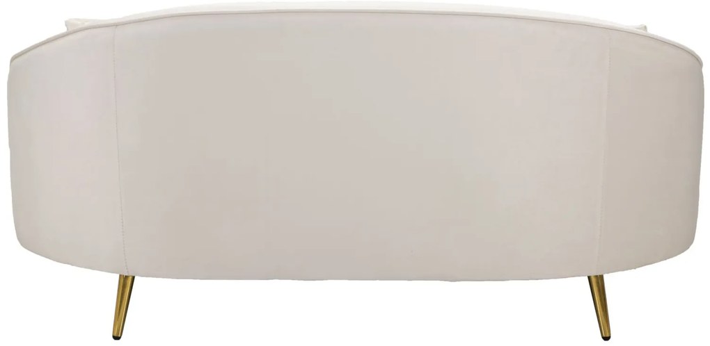 SOFÁ DE 2 LUGARES COM ALMOFADAS 148X84X68 CM CREME E DOURADO