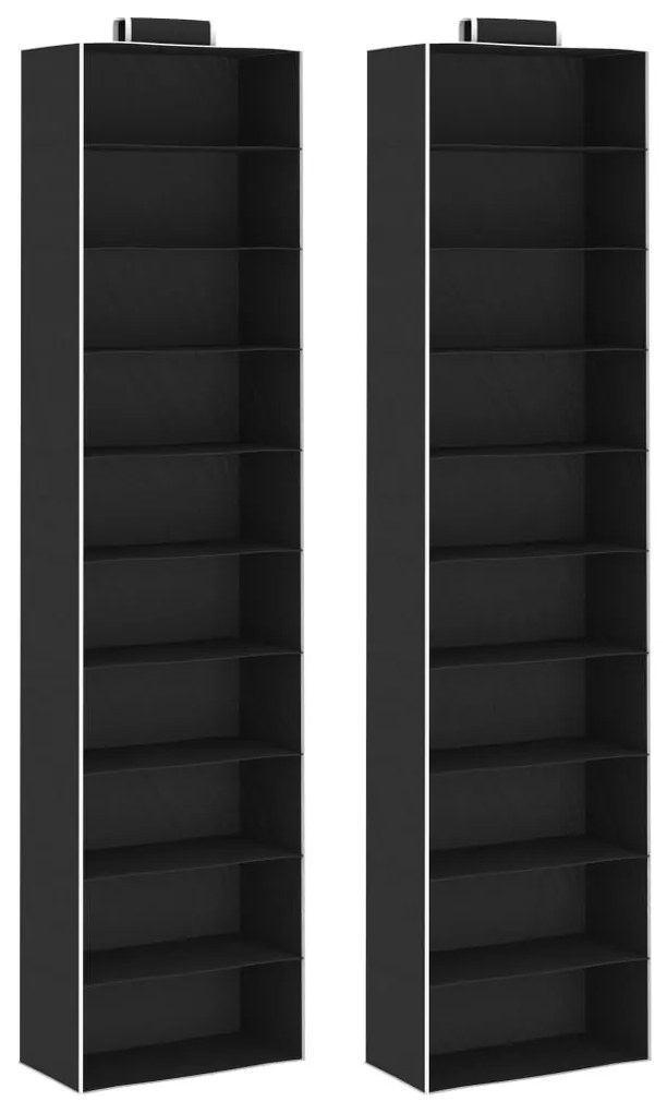 vidaXL Arrumação suspensa para armário 10 compartimentos 2 pcs tecido
