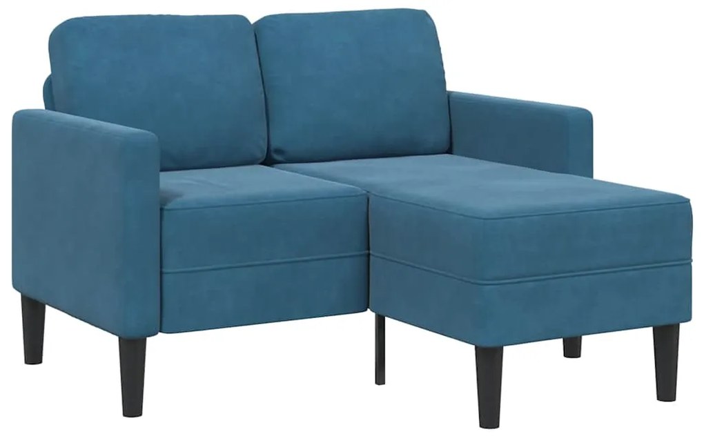 vidaXL Sofá 2 lugares com Chaise em L 125 cm veludo azul