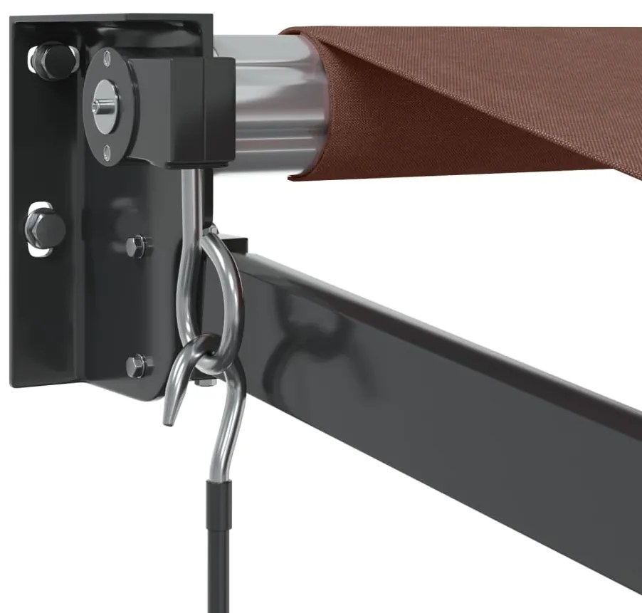Toldo retrátil manual 500x300 cm castanho