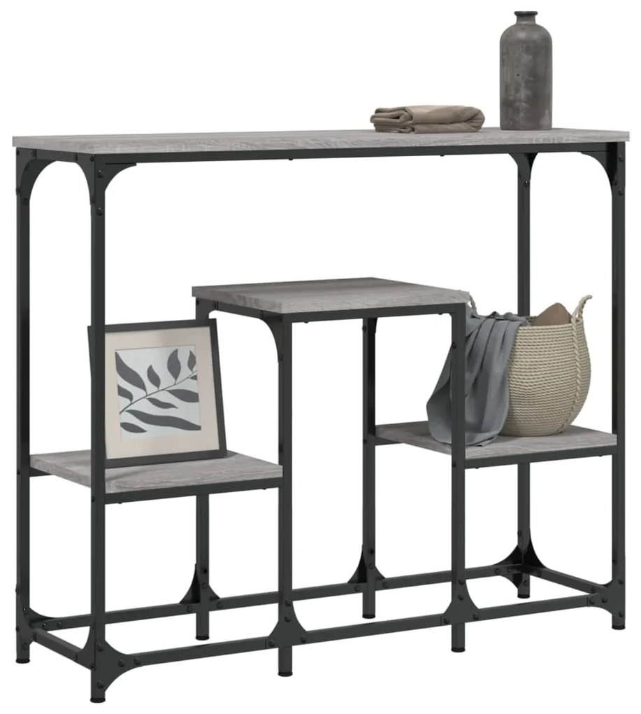 Mesa consola 89,5x28x76 cm derivados de madeira cinzento sonoma