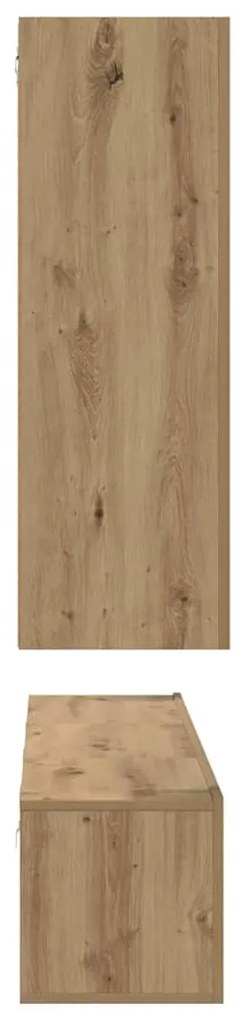 Conjunto de móvel de TV com prateleira 4 pcs carvalho artisiano