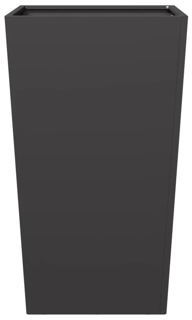 Vaso/floreira de jardim 45x45x75 cm aço preto
