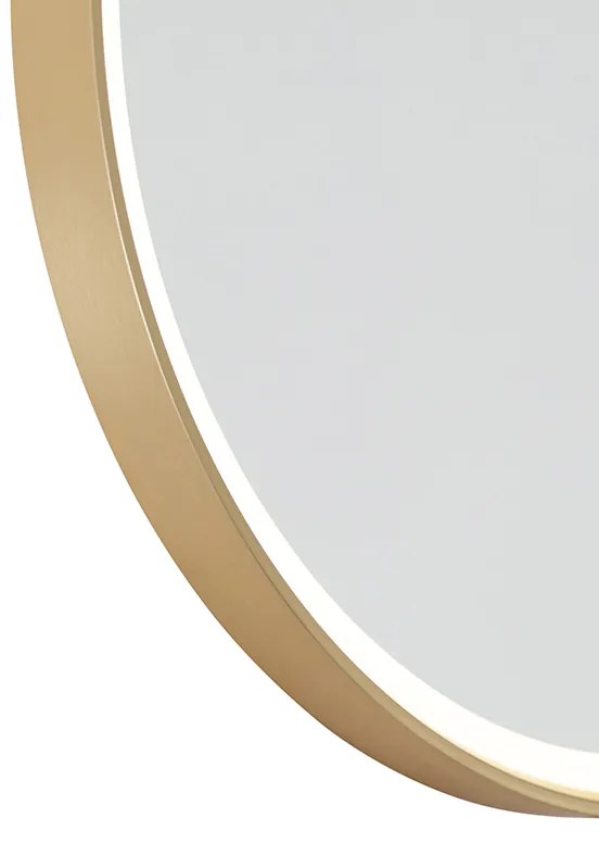 Espelho de casa de banho moderno dourado com LED IP44 com espelho - Miral Moderno