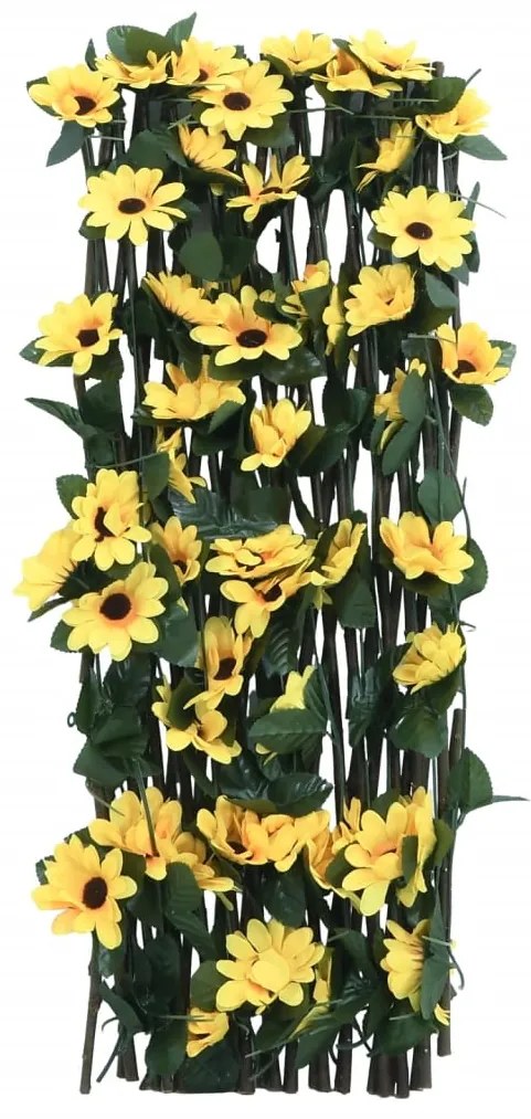  Treliça de hera artificial extensível 5 pcs 180x60 cm amarelo