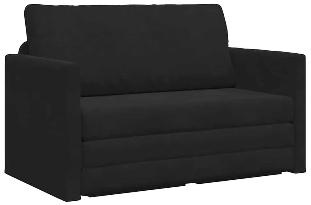 Sofá Cama 2-em-1 Preto 124x204x61 cm Veludo