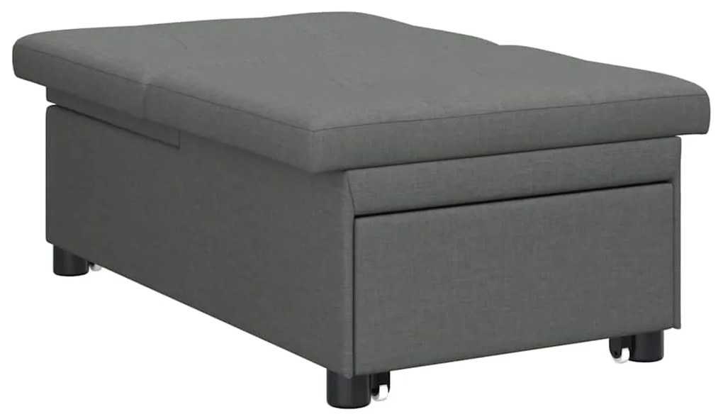 Sofá-Cama 3 em 1 - Design Retrátil, Tecido Cinza Escuro
