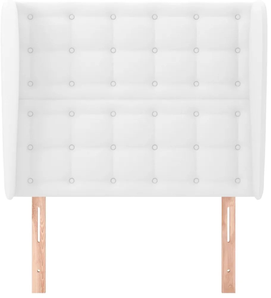 Cabeceira cama c/ abas couro artificial 103x23x118/128cm branco