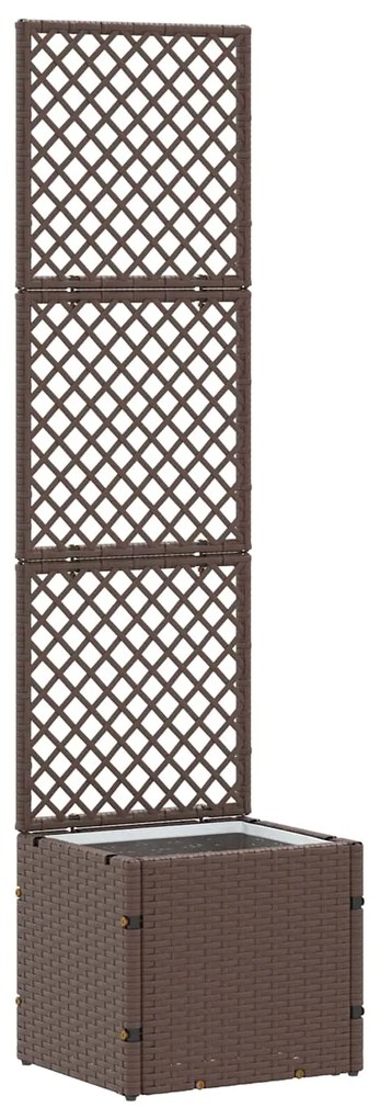 vidaXL Vaso de Jardim Castanho 35 x 30 x 135 cm Metal