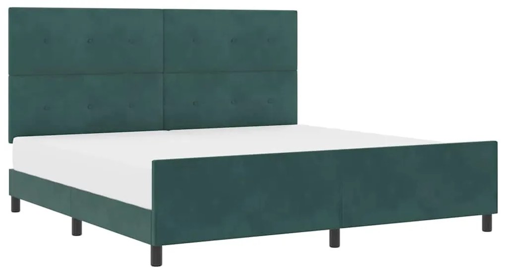 Estrutura de Cama vidaXL Verde Escuro 200x200 cm Veludo