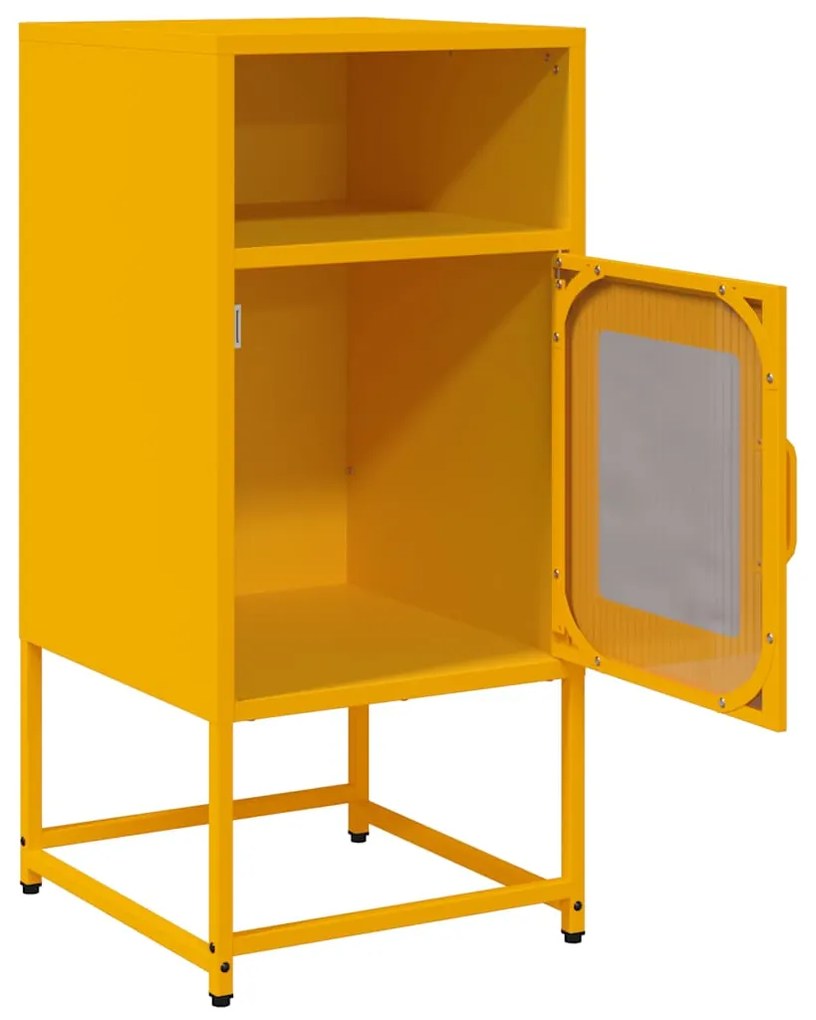 Mesa de cabeceira 36x39x78 cm aço laminado a frio mostarda